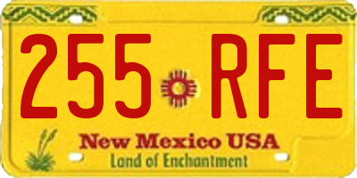 NM license plate 255RFE