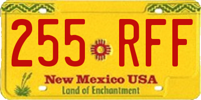 NM license plate 255RFF