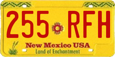 NM license plate 255RFH