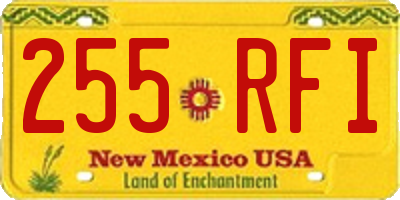 NM license plate 255RFI