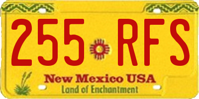 NM license plate 255RFS