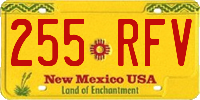 NM license plate 255RFV