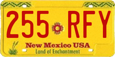 NM license plate 255RFY