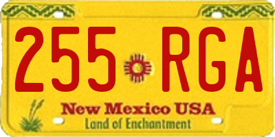 NM license plate 255RGA