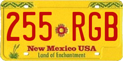 NM license plate 255RGB