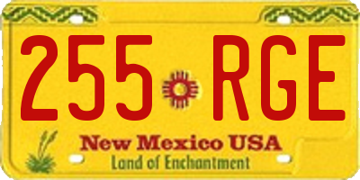 NM license plate 255RGE