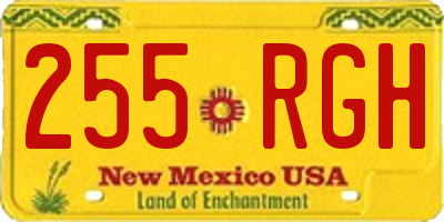 NM license plate 255RGH