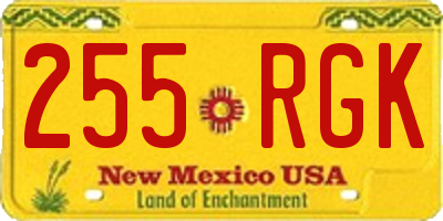 NM license plate 255RGK