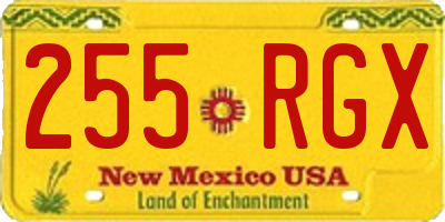 NM license plate 255RGX
