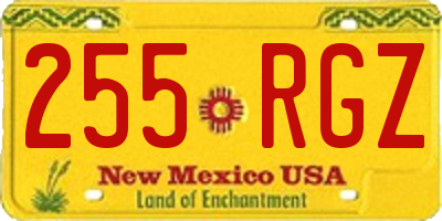 NM license plate 255RGZ
