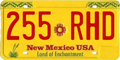 NM license plate 255RHD