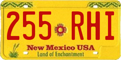 NM license plate 255RHI