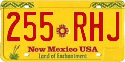 NM license plate 255RHJ