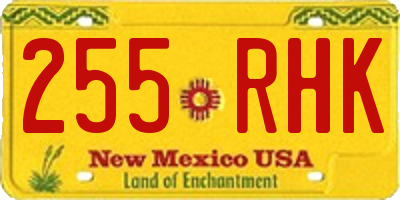 NM license plate 255RHK