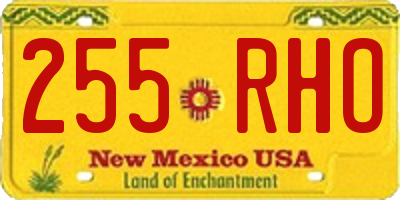NM license plate 255RHO