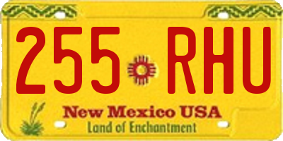 NM license plate 255RHU