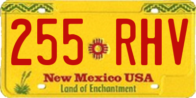 NM license plate 255RHV