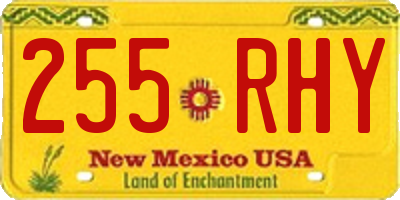 NM license plate 255RHY