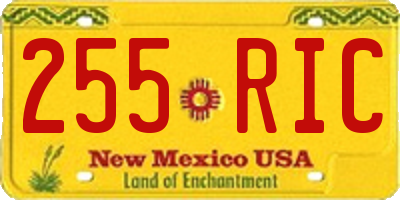 NM license plate 255RIC