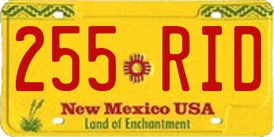 NM license plate 255RID