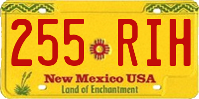 NM license plate 255RIH