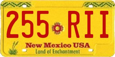 NM license plate 255RII