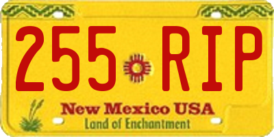 NM license plate 255RIP