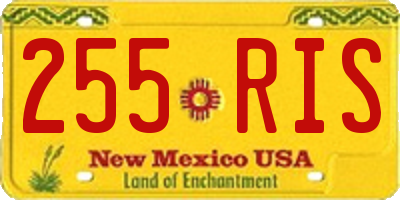 NM license plate 255RIS