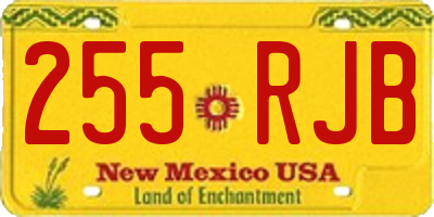 NM license plate 255RJB