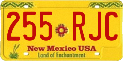 NM license plate 255RJC