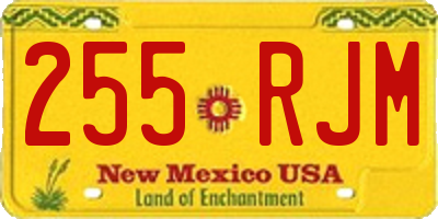 NM license plate 255RJM