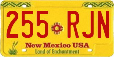 NM license plate 255RJN