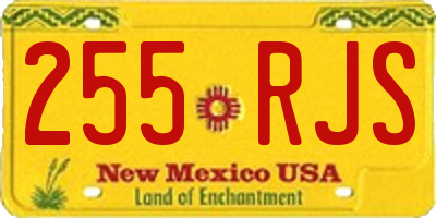 NM license plate 255RJS
