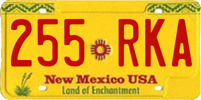 NM license plate 255RKA