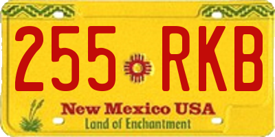 NM license plate 255RKB
