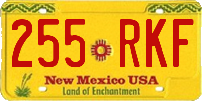 NM license plate 255RKF