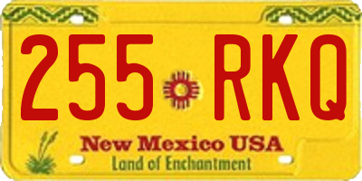 NM license plate 255RKQ