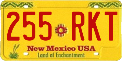 NM license plate 255RKT