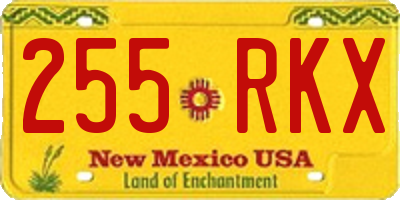 NM license plate 255RKX