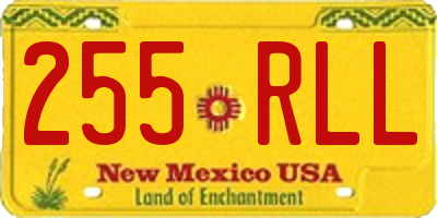 NM license plate 255RLL