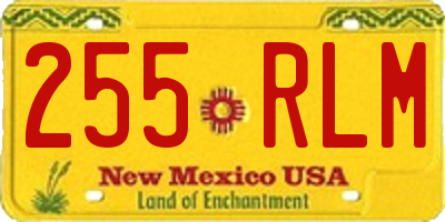 NM license plate 255RLM