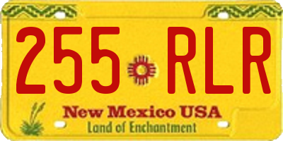 NM license plate 255RLR
