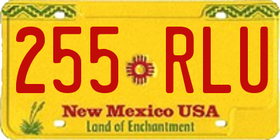 NM license plate 255RLU