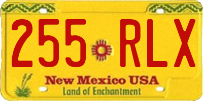 NM license plate 255RLX
