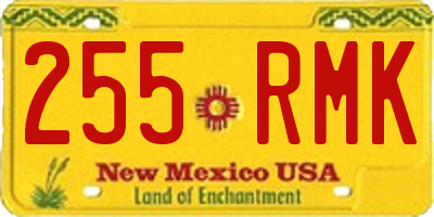NM license plate 255RMK
