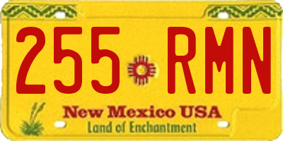 NM license plate 255RMN