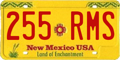 NM license plate 255RMS