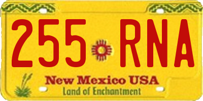 NM license plate 255RNA