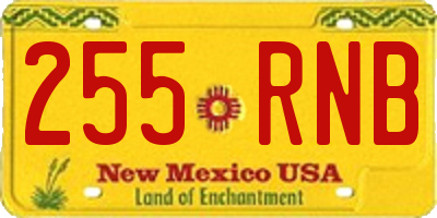 NM license plate 255RNB
