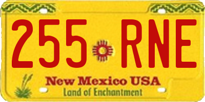 NM license plate 255RNE
